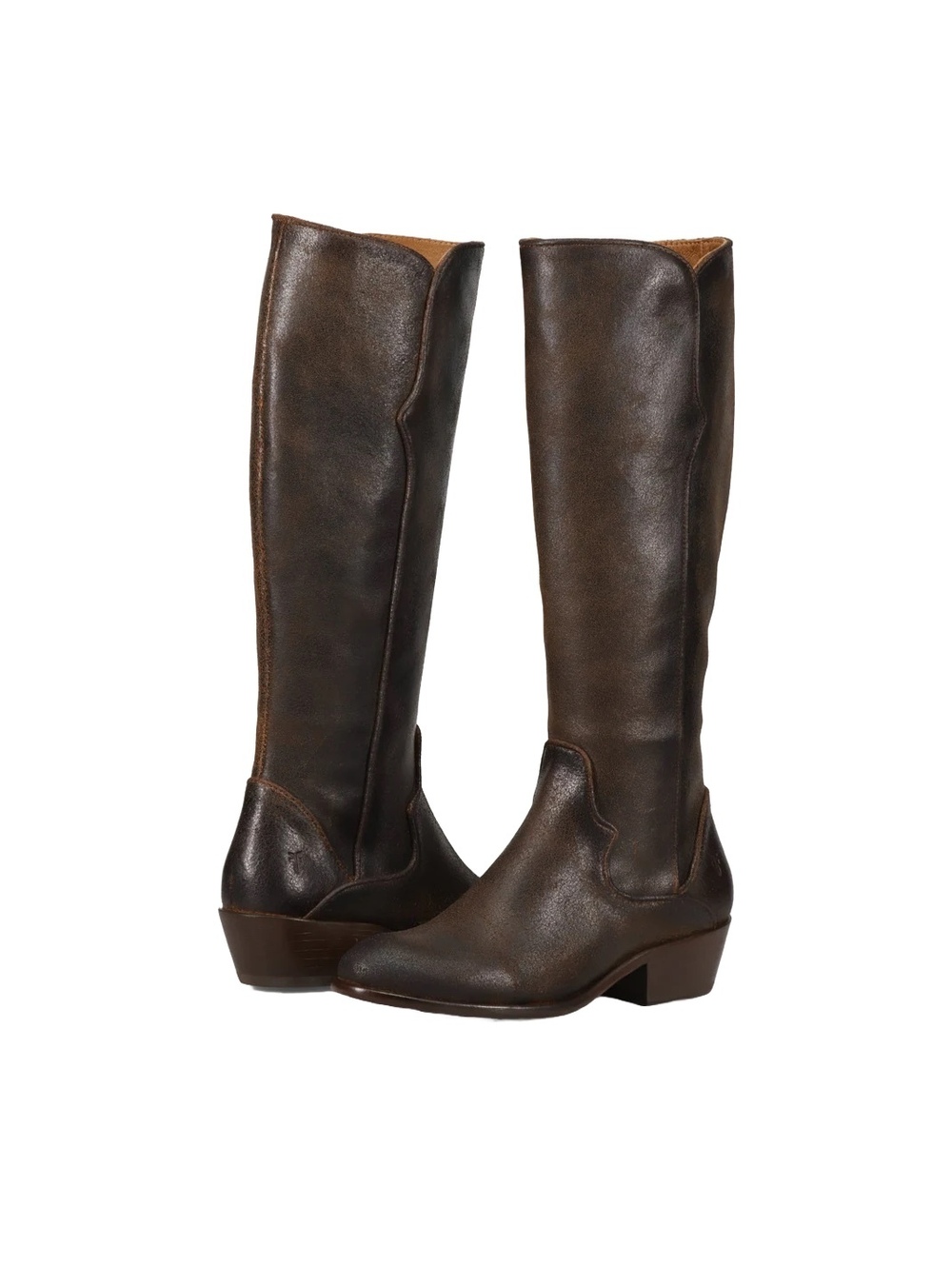 New Frye & co Frye Ladies Carson Piping Chocolate Tall Western Boots Size 7.5